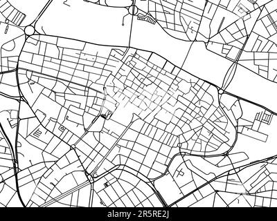 Vector road map of the city of  Zaragoza Centro in Spain on a white background. Stock Photo