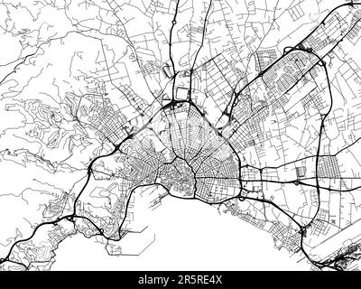 Vector road map of the city of  Palma de Mallorca in Spain on a white background. Stock Photo