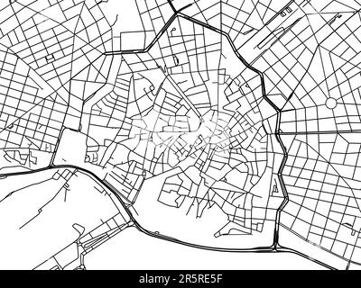 Vector road map of the city of  Palma de Mallorca Centro in Spain on a white background. Stock Photo