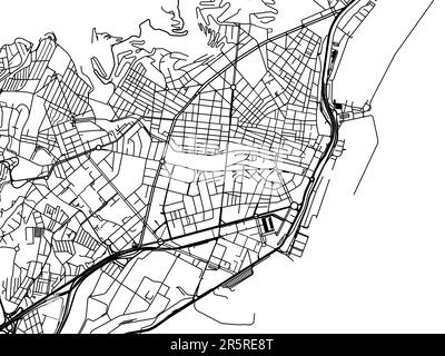 Vector road map of the city of  Santa Cruz de Tenerife in Spain on a white background. Stock Photo