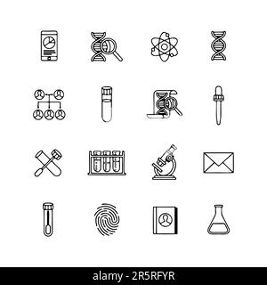 Simple Set of Science Related Vector Line Icons Stock Vector