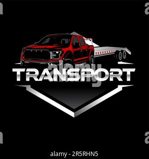 Double Cabin Trailer Logo Vector Stock Vector