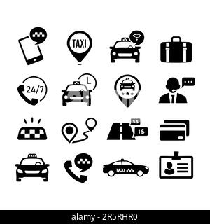 Vector taxi cab car service editable stroke line icon Stock Vector