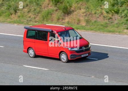 2021 VW Volkswagen California Coast TDI S-A travelling on the M61 motorway, UK Stock Photo