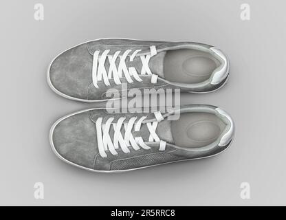 Men's sneakers isolated on a grey background. With clipping path Stock Photo