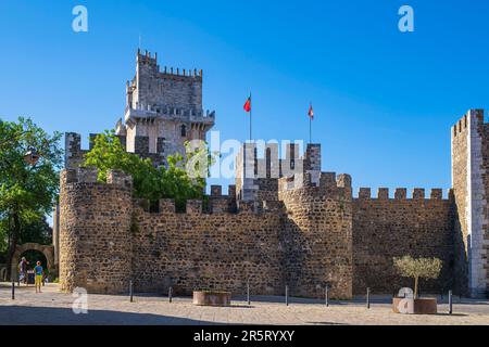 Portugal, Alentejo region, Beja, the medieval castle and the Torre de Menagem, high crenellated dungeon, symbol of the city Stock Photo