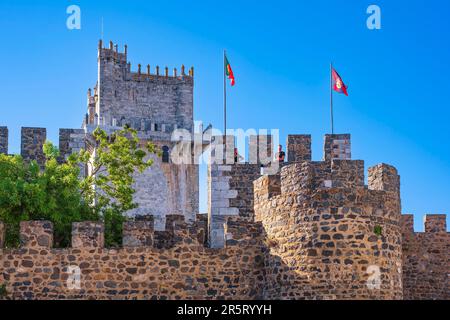 Portugal, Alentejo region, Beja, the medieval castle and the Torre de Menagem, high crenellated dungeon, symbol of the city Stock Photo