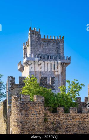 Portugal, Alentejo region, Beja, the medieval castle and the Torre de Menagem, high crenellated dungeon, symbol of the city Stock Photo