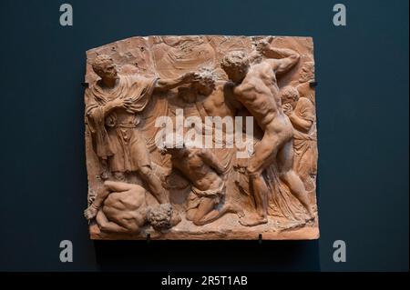 Netherlands, Amsterdam, downtown, Rijksmuseum, sculpture of the giant ...