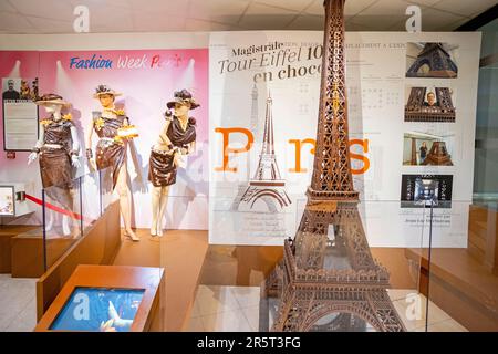 France, Paris, the Chocolate museum, the Chocolate Eiffel Tower Stock Photo