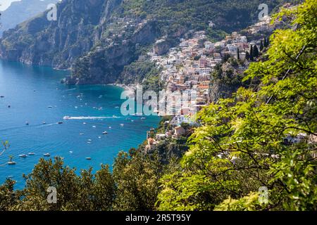 POSITANO, ITALY - APRIL 28th 2023:  View Of Positano, Ancient Village On Amalfi Coast, Italy. Stock Photo