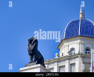 Valencia, Spain- July 15, 2022: Dome or cupola of the Generalli building in the town square. Stock Photo