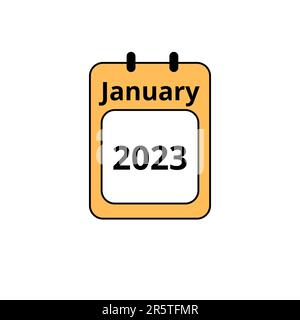 An illustration of a January themed calendar of 2023 on a white An illustration of a January themed calendar of 2023 on a white