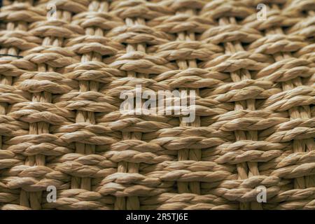 Wicker straw textured background, close-up Stock Photo