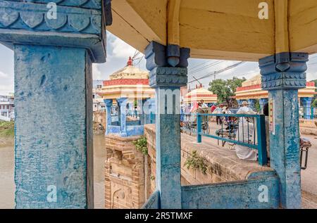 03-oct-2005 Shahi Bridge or Munim Khan's Bridge or Akbari Bridge Afghan architecture on Gomti River Jaunpur Uttar Pradesh INDIA.Asia. Stock Photo