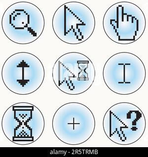 A selection of different cursor designs Stock Vector