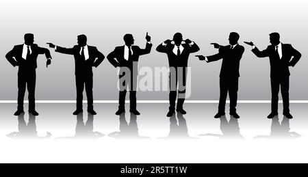 Vector silhouettes of business people Stock Vector