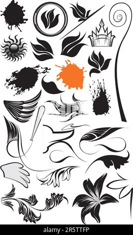 Ornament illustrations and design elements Stock Vector