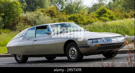 2001 Gold yellow CITROEN SAXO FIRST 1124cc Petrol 5 speed manual, sold in  Japan as the Citroën Chanson, travelling on the M6 motorway, UK Stock Photo  - Alamy