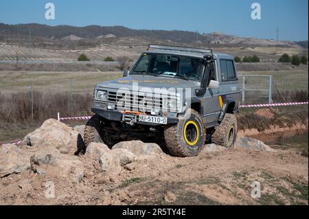 Detail of an old prepared Japanese SUV, it is a fourth generation Nissan  Patrol GR Y60 series Stock Photo - Alamy