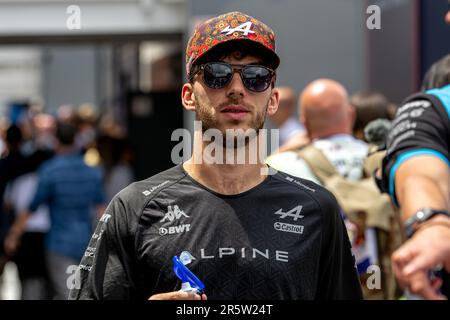 Barcelona, Spain. 04th June, 2023. CIRCUIT DE BARCELONA-CATALUNYA, SPAIN - JUNE 04: Pierre Gasly, Alpine A523 during the Spanish Grand Prix at Circuit de Barcelona-Catalunya on Sunday June 04, 2023 in Montmelo, Spain. (Photo by Michael Potts/BSR Agency) Credit: BSR Agency/Alamy Live News Stock Photo