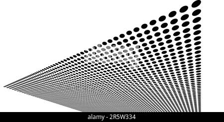Sheet of warped black circles - transparent vector graphic element can be overlaid on other images etc Stock Vector