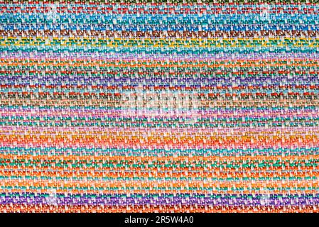 Fabric with straight colored lines made of organic cotton. Material. Textile. Canvas Stock Photo