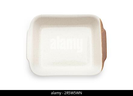 Ceramic baking dish isolated on white background Stock Photo