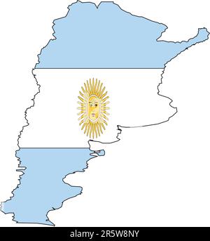 Illustration Vector of a Map and Flag from Argentina Stock Vector