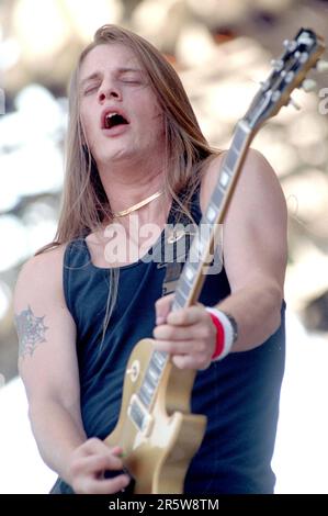 Milan Italy 1994-07-08 : Jimmy Stiff  guitarist of Jackyl during the live concert at the Sonoria Festival 1994 Stock Photo