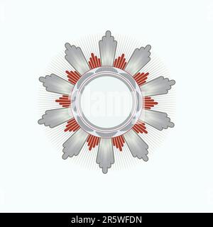 Insignia -  star shaped    .  Blank so you can add your own images. Vector illustration. Stock Vector