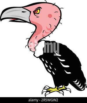 Editable vector illustration of a cartoon vulture Stock Vector