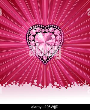 HEART OF LOVE / Diamond heart / vector background  with space for your text Stock Vector
