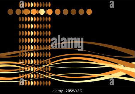 Abstract strips and circles on a black background. Stock Vector