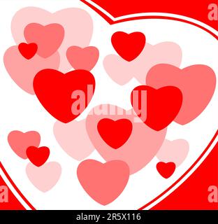 Ornate hearts on a white background. Valentine's illustration. Stock Vector
