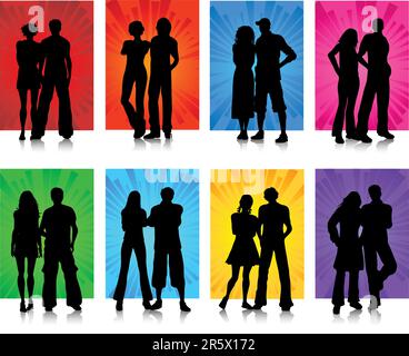 Silhouettes of various couples Stock Vector Image & Art - Alamy