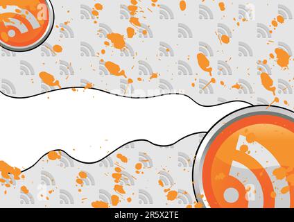 Grunge background based on RSS feed symbols Stock Vector