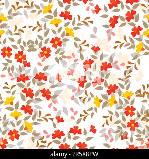 Editable vector seamless tile of generic plants Stock Vector
