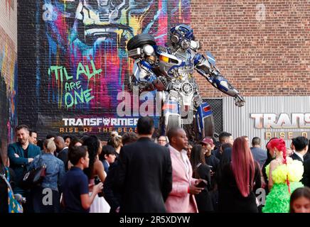 Flatbush, United States. 05th June, 2023. Guests arrive at Paramount's 'Transformers: Rise Of The Beasts' New York Premiere at Kings Theatre on Monday, June 5, 2023 in New York City. Photo by John Angelillo/UPI Credit: UPI/Alamy Live News Stock Photo