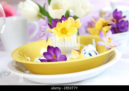 Easter detail with Easter eggs or spring motive Stock Photo