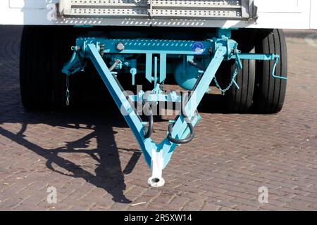 Trailer coupling on a truck trailer, Germany Stock Photo