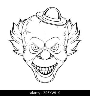 Creepy clown with circus tent background illustration Stock Vector ...