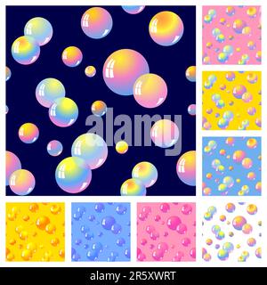 Set seamless from soap bubble(can be repeated and scaled in any size) Stock Vector