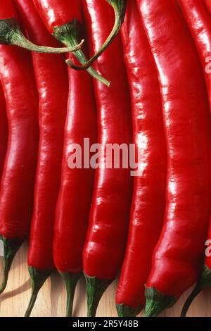 (Capsicum frutescens) (capsicum), pepper, hot pepper, chilli pepper, chillies Stock Photo