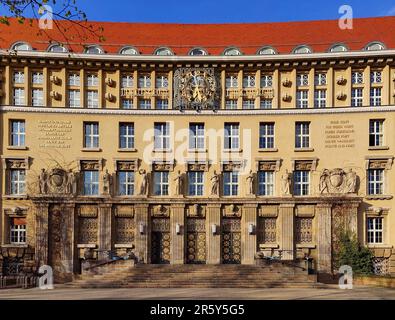 German National Library, main entrance of the main building in Leipzig, Saxony, Germany Stock Photo