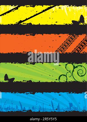 Set of grunge banners. Stock Vector