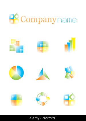 Set of business logos.  More business stationary in my portfolio. Stock Vector