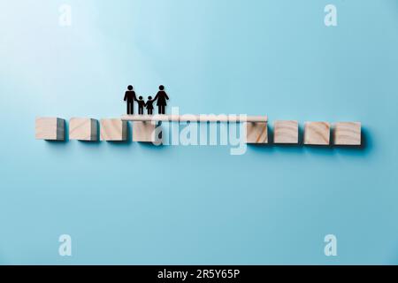 Success and necessary skills in graduation or education. Knowledge and teaching. Wooden cubes with graduation and education symbols linked. education Stock Photo