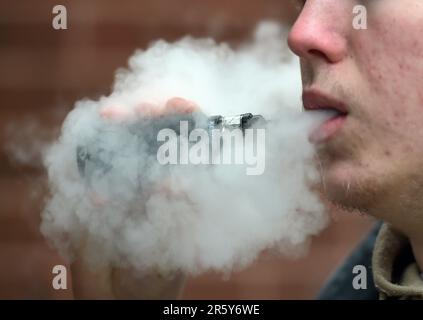 File photo dated 21 02 20 of a man vaping as campaigners are