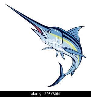 Marlin. Vector illustration of a salwater marlin. Fishing activity. Salwater sport largemouth Stock Vector